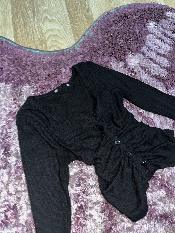 Siyah önü büzgülü büstiyer - Görsel 3