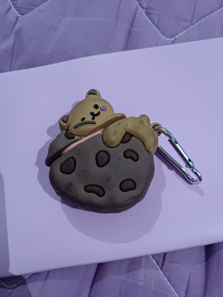 Kahverengi Ayıcık Figürlü Anahtarlık kulaklık kılıfı - Görsel 3