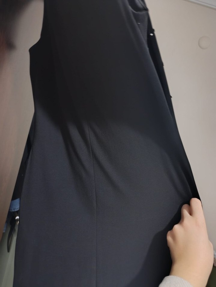 Boncuk İşlemeli Gri Uzun V Yaka Abiye Elbise - Görsel 2