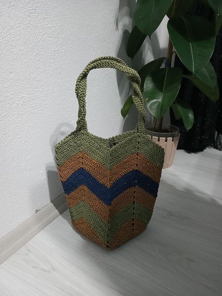 Renkli Örgü Bohem Kadın Çanta - Görsel 2