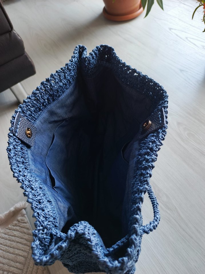 Laceli Triko Lacivert Kadın Çanta - Görsel 2