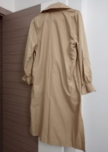 Bej Uzun Kadın Trençkot - Görsel 2
