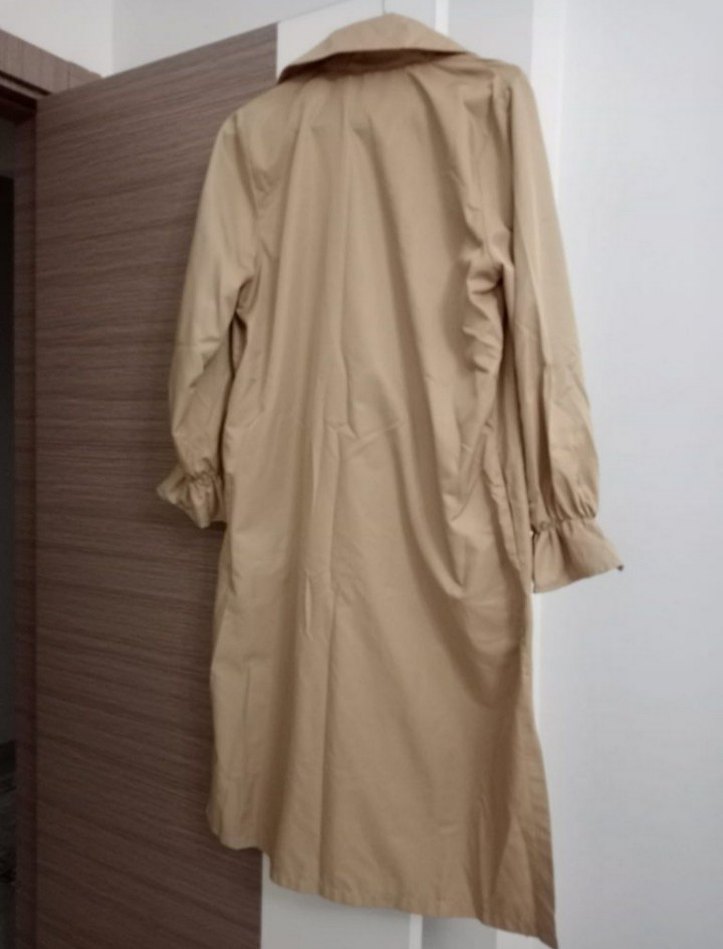 Bej Uzun Kadın Trençkot - Görsel 2