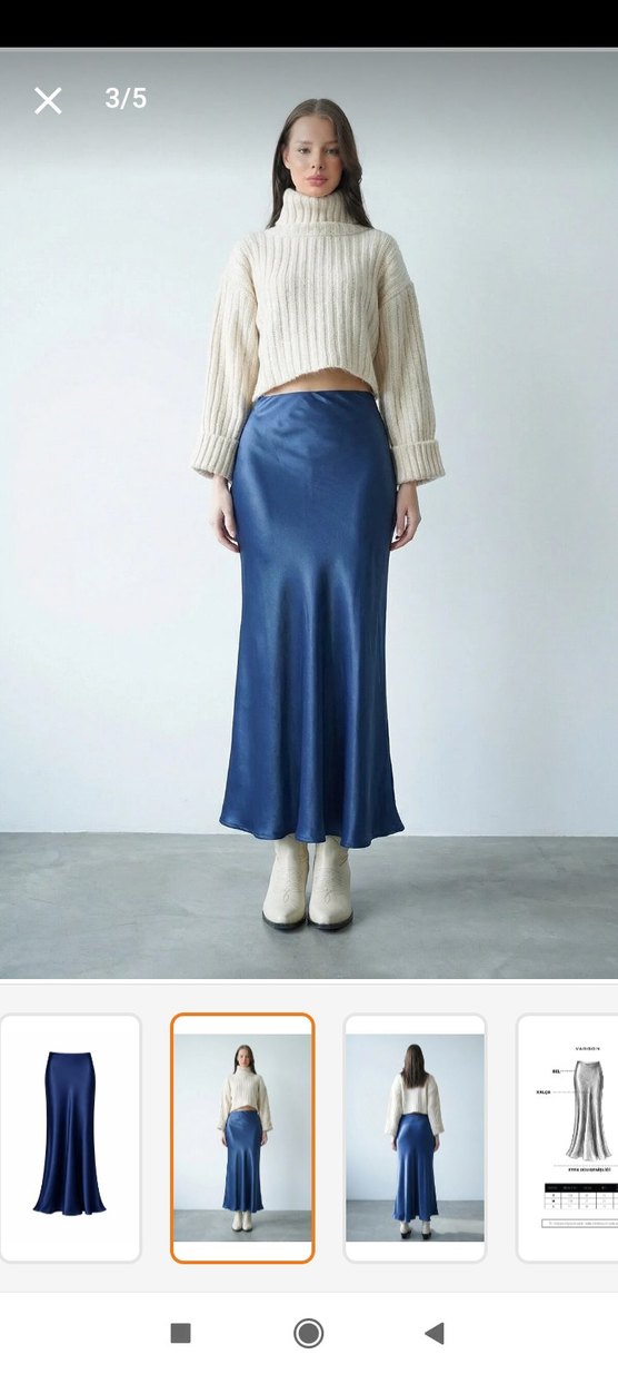 Lacivert Uzun Etek - Görsel 2