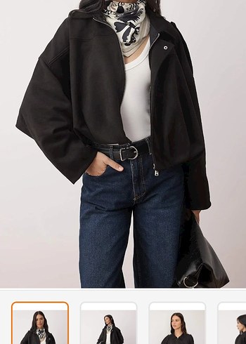 Siyah Süet Kemerli Salaş Kadın Ceket - Görsel 2
