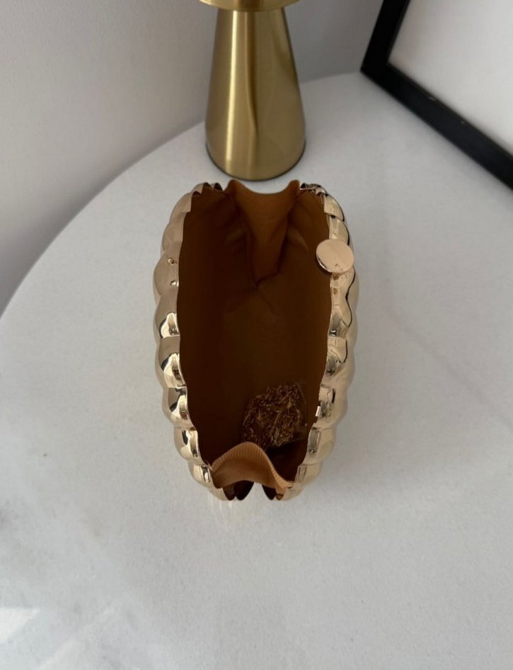 Parlak Altın Kadın Clutch Çanta - Görsel 2