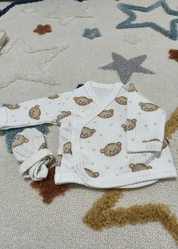 Ayıcık Desenli Örgü Bebek Takımı - Görsel 2