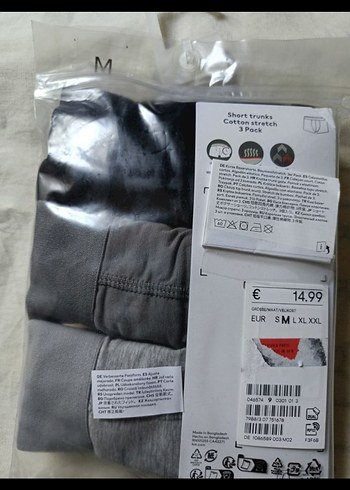 H&M Erkek Pamuk Esnek Kısa Boxer 3'lü Paket - Görsel 2