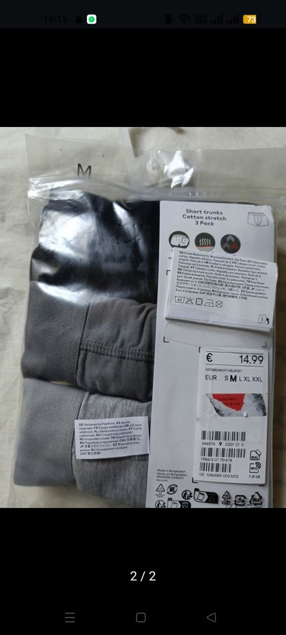 H&M Erkek Pamuk Esnek Kısa Boxer 3'lü Paket - Görsel 2
