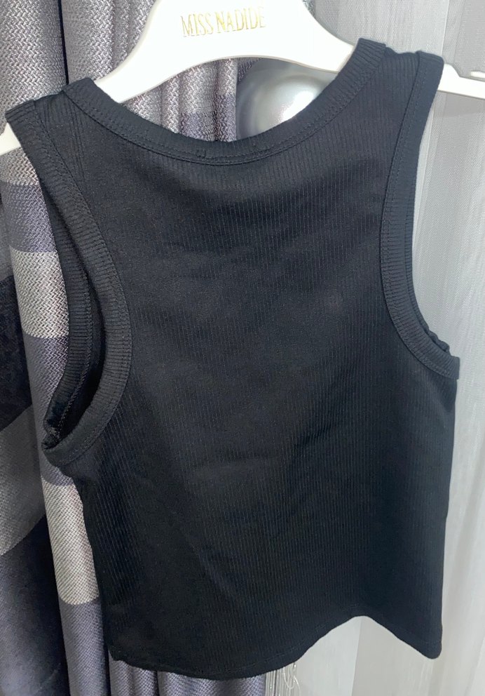 Siyah Kadın Askılı, Kolsuz, Bisiklet Yaka - Görsel 2