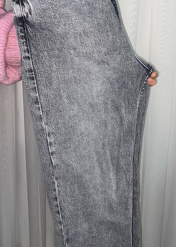 Gri Kadın Denim Dar Kesim Midi Jean - Görsel 2