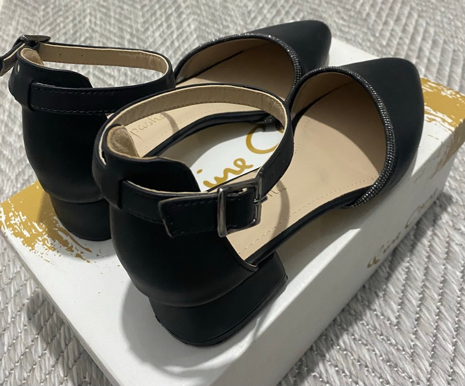 Klasik Siyah Boncuk Desenli Topuklu Ayakkabı - Görsel 3