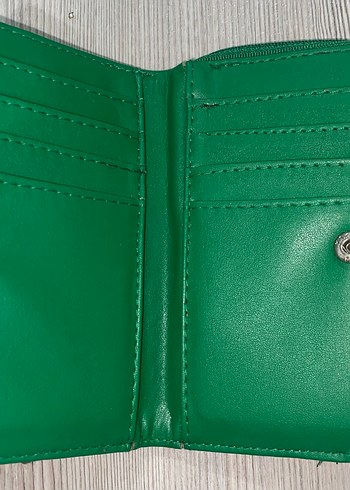 Parlak Yeşil Deri Yılan Desenli Kadın Cüzdanı - Görsel 3