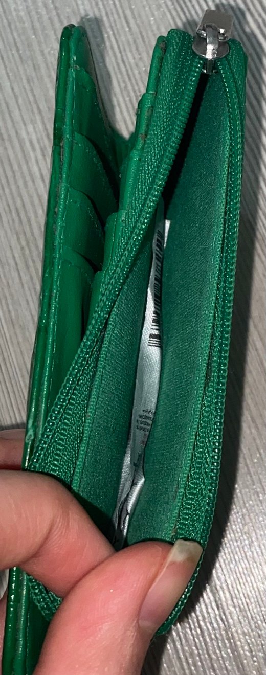 Parlak Yeşil Deri Yılan Desenli Kadın Cüzdanı - Görsel 4