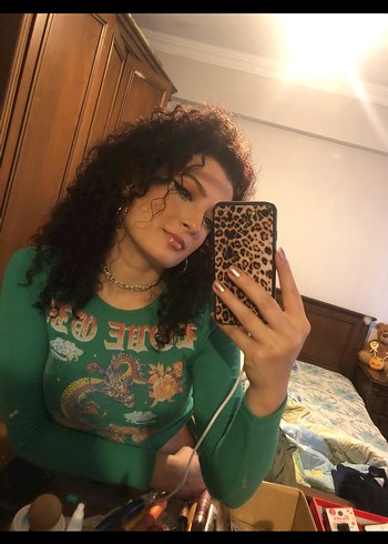 Yeşil desenli bluz - Görsel 2