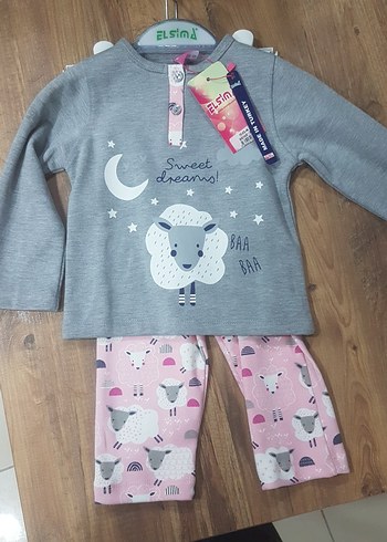 uzun kol pembe kız çocuk pijama takımı - Görsel 5