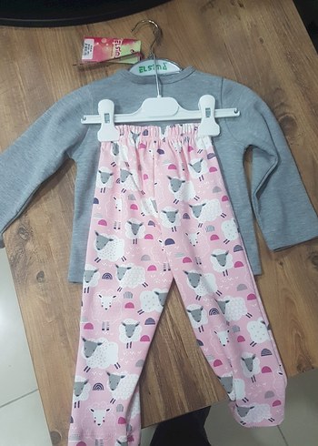 uzun kol pembe kız çocuk pijama takımı - Görsel 4