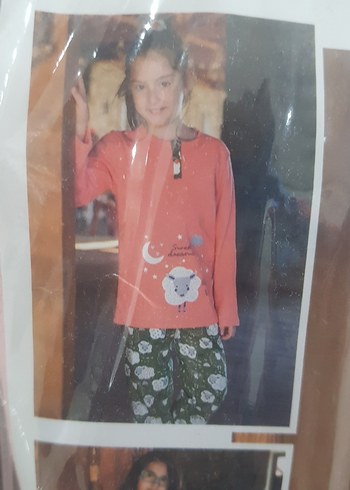 uzun kol pembe kız çocuk pijama takımı - Görsel 6