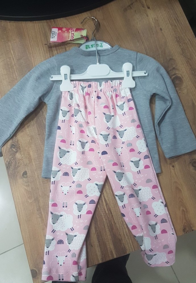 uzun kol pembe kız çocuk pijama takımı - Görsel 4