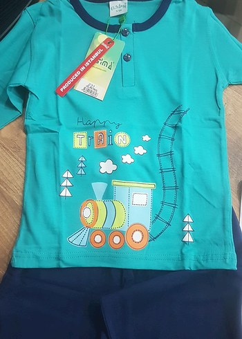 Erkek Çocuk Uzun Kollu Renkli Baskılı Pijama - Görsel 3