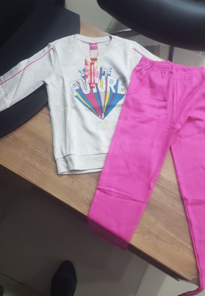 Gri kız çocuk eşofman takımı - Görsel 2