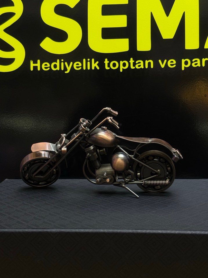 EL YAPIMI KLASİK CHOPPER METAL MOTOSİKLET - Görsel 2