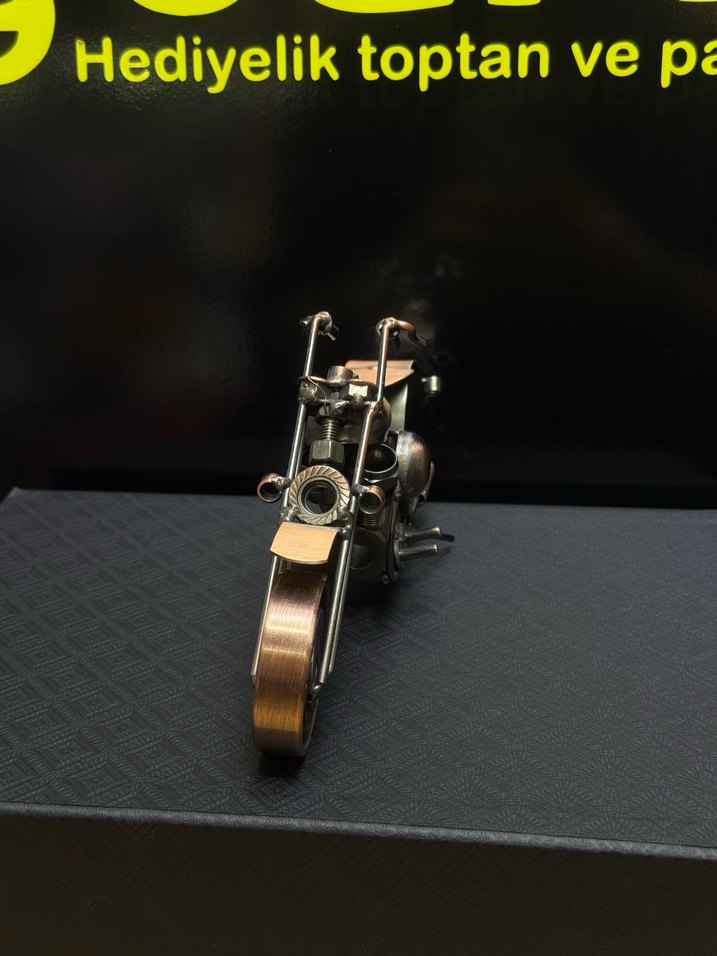 EL YAPIMI KLASİK CHOPPER METAL MOTOSİKLET - Görsel 3