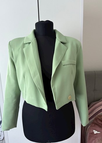 Yeşil Mini Kadın Blazer Ceket - Görsel 5