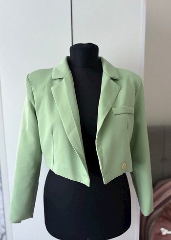 Yeşil Mini Kadın Blazer Ceket - Görsel 4