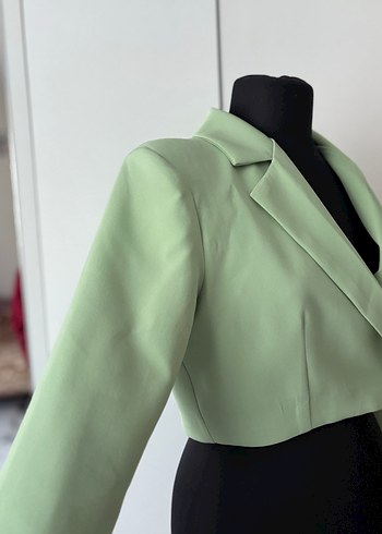 Yeşil Mini Kadın Blazer Ceket - Görsel 3