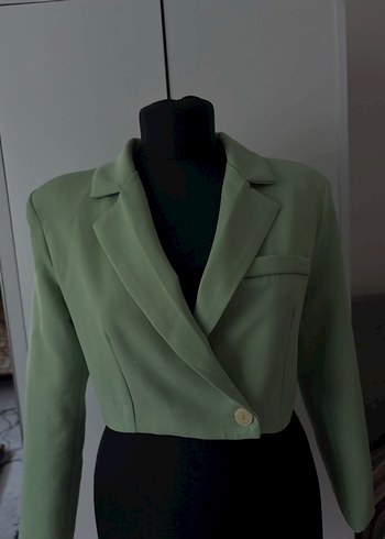 Yeşil Mini Kadın Blazer Ceket - Görsel 6