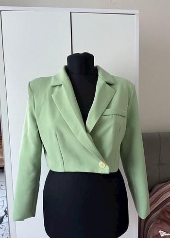 Yeşil Mini Kadın Blazer Ceket - Görsel 2
