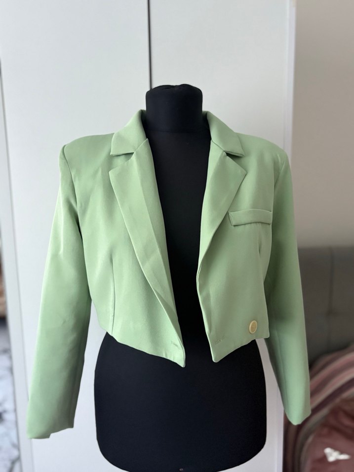 Yeşil Mini Kadın Blazer Ceket - Görsel 4