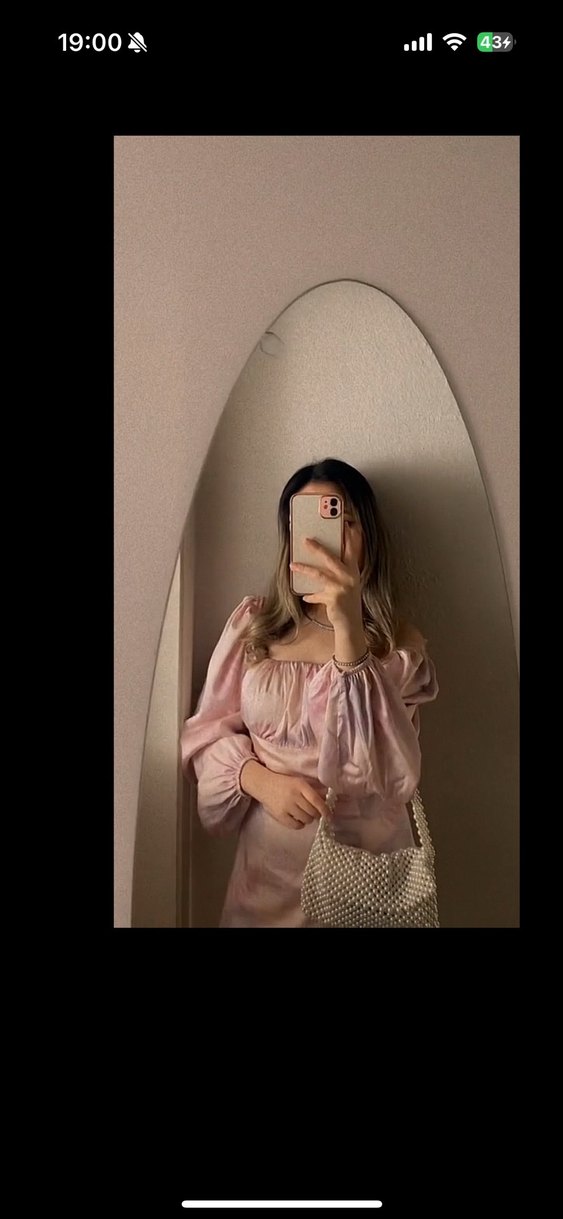 Pudra Pembe Drapeli Straplez Uzun Elbise - Görsel 5