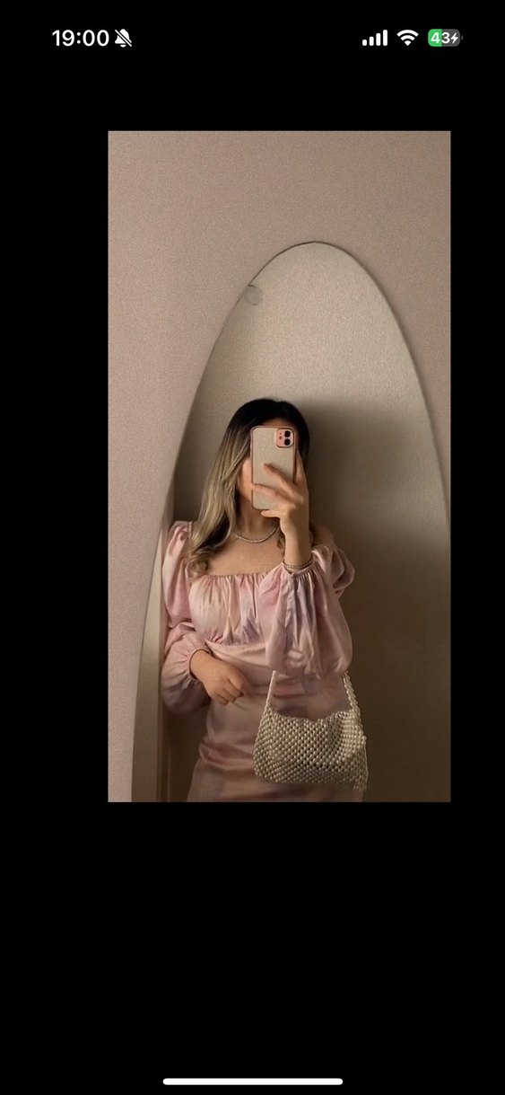 Pudra Pembe Drapeli Straplez Uzun Elbise - Görsel 4