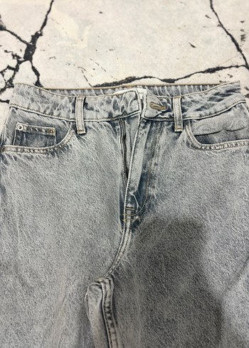 Gri Rahat Kesim Kadın Kot Pantolon - Görsel 2