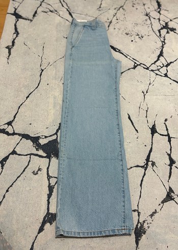 Gri Baskılı Bol Kesim Midi Kot Pantolon - Görsel 3