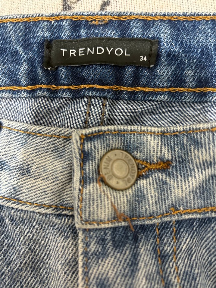 Bilekte Gri Renkli Rahat Kesim Kadın Denim Pantolon - Görsel 2