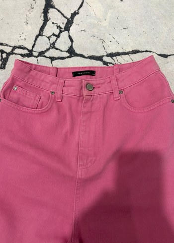 Pembe Bol Kesim Kadın Kot Pantolon - Görsel 3