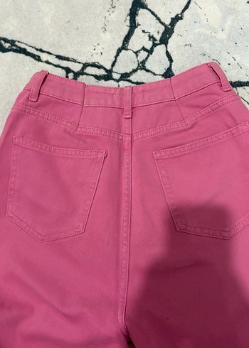 Pembe Bol Kesim Kadın Kot Pantolon - Görsel 4
