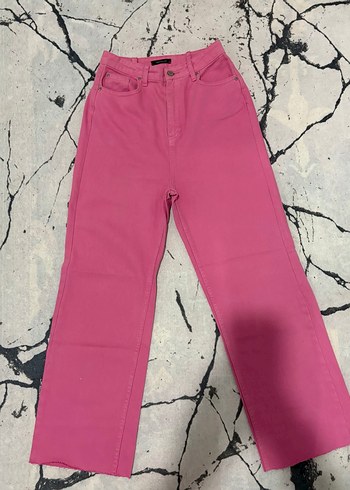 Pembe Bol Kesim Kadın Kot Pantolon - Görsel 2