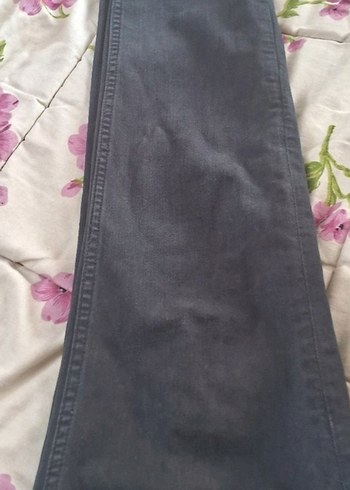 Düğmeli Siyah Loose Fit Midi Kot Pantolon - Görsel 2