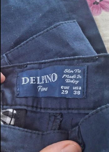 Lacivert Midi Keten erkek  Pantolon - Görsel 2