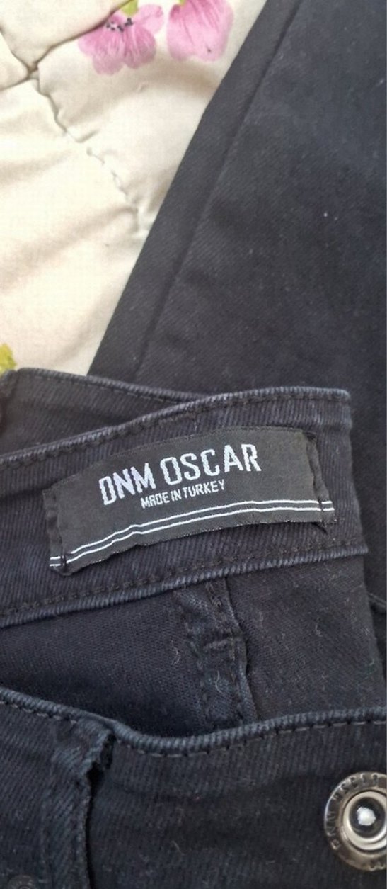 Düğmeli Siyah Loose Fit erkek  Kot Pantolon - Görsel 3