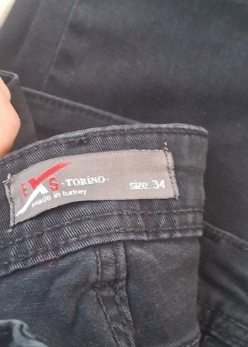 Düğmeli Siyah erkek Pantolon - Görsel 2