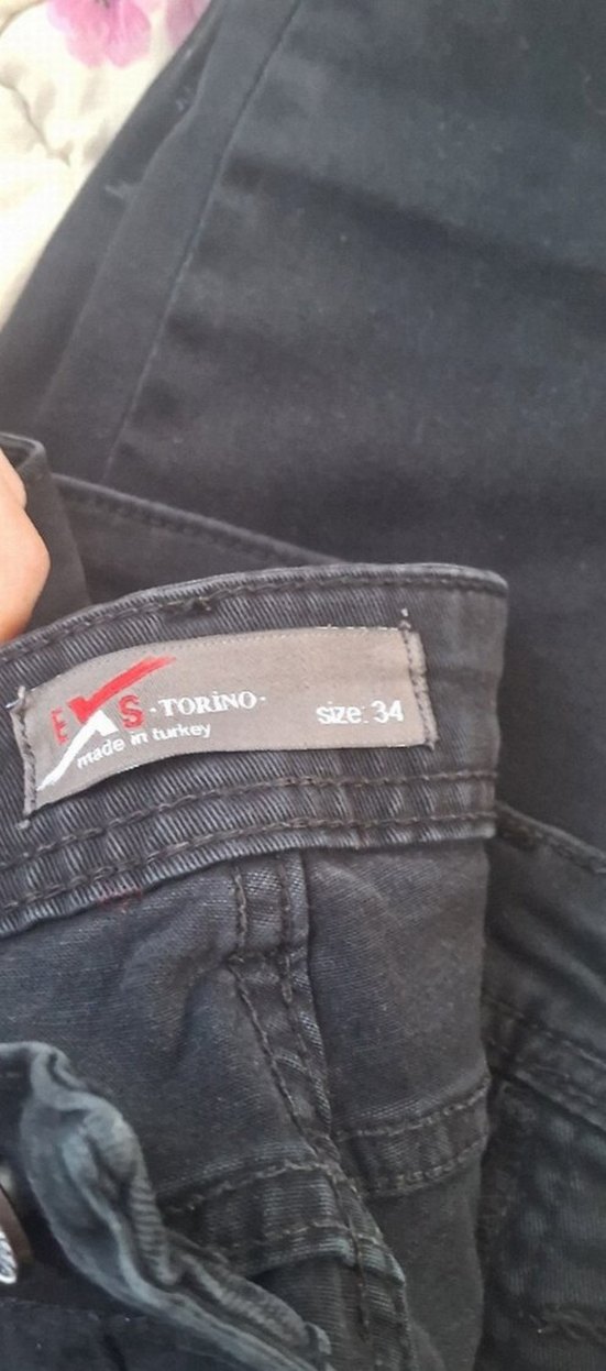 Düğmeli Siyah erkek Pantolon - Görsel 2