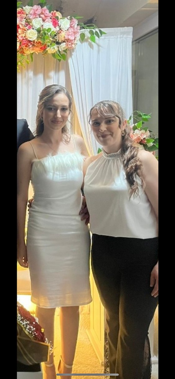 Straplez Beyaz mini elbise - Görsel 2