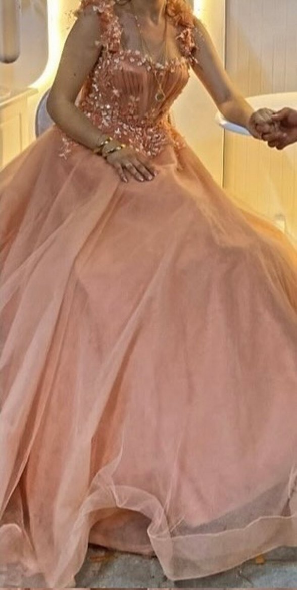 Askılı boncuk işlemeli göğüs kısmı transparan arkası ipli - Görsel 3