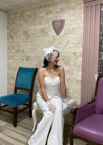 Beyaz Transparan Straplez Kadın alt üst takım - Görsel 3