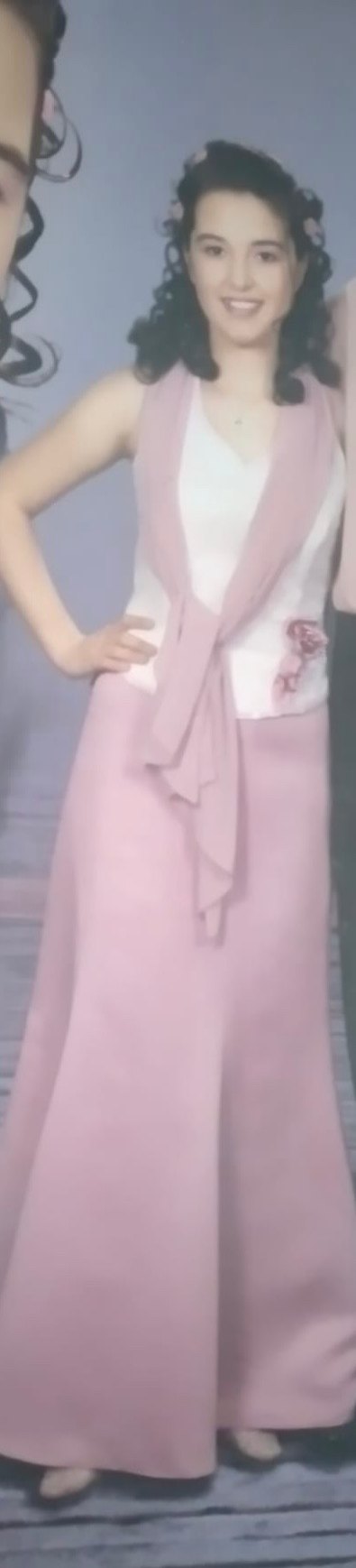 Pudra Renk Uzun Abiye Elbise - Görsel 2